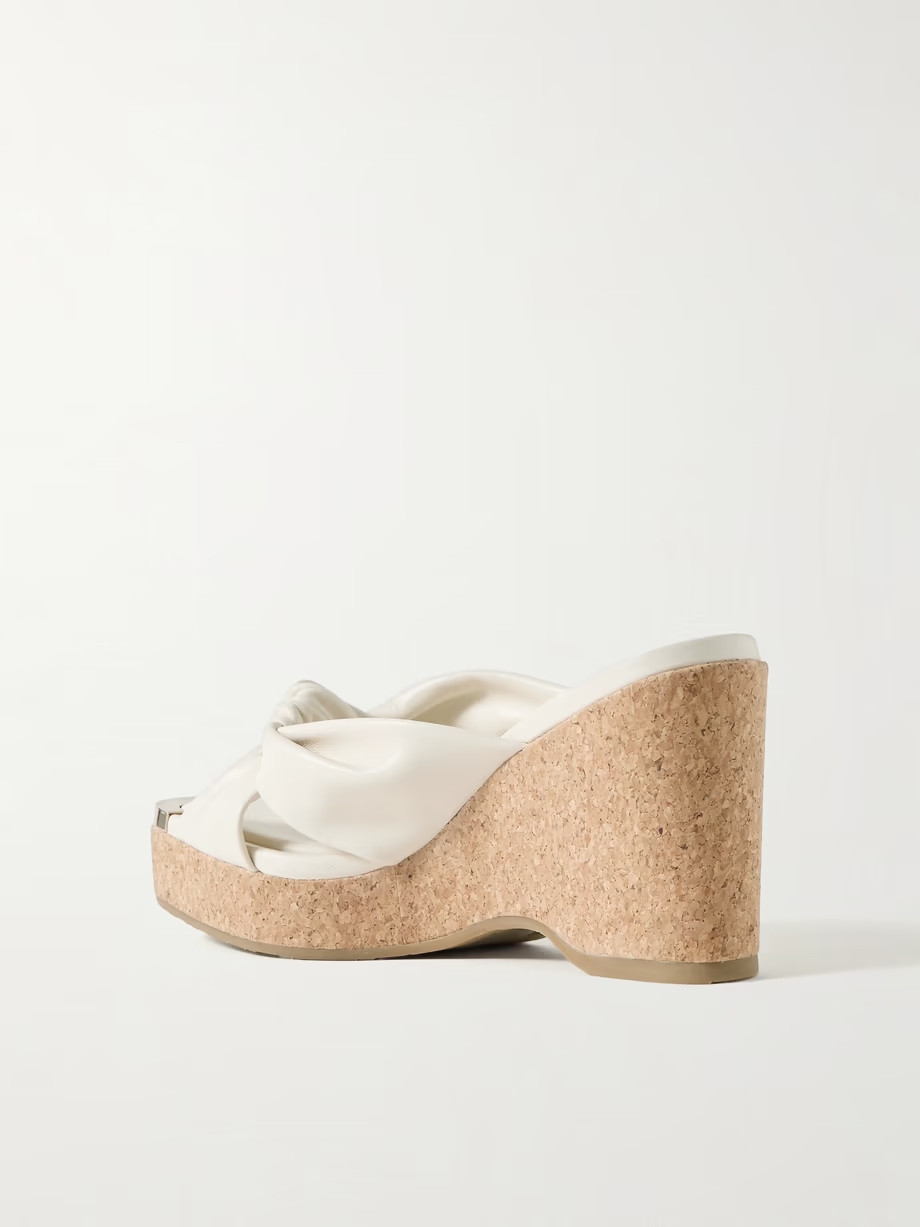 Avenue 110 knotted leather platform wedge mules Avenue 110 knotted leather platform wedge mules