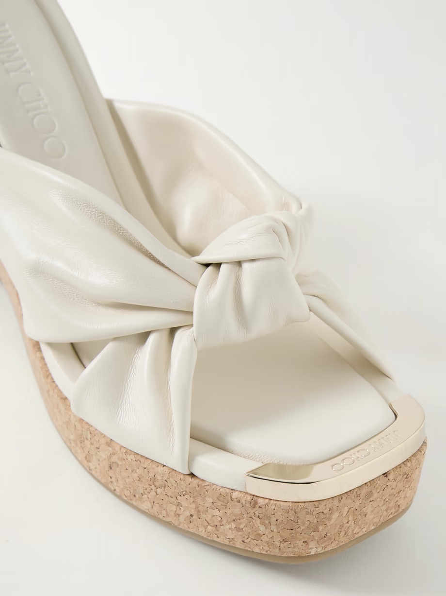 Avenue 110 knotted leather platform wedge mules Avenue 110 knotted leather platform wedge mules