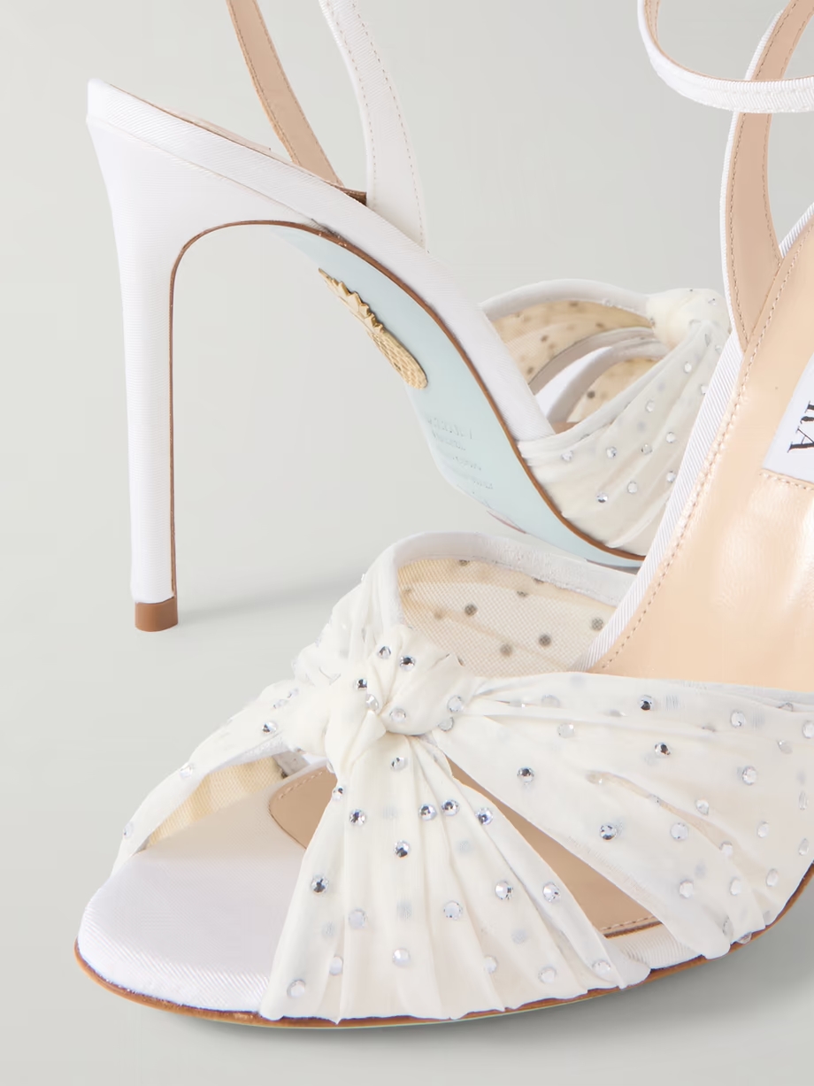 Slow Kisses 105 chiffon-trimmed grosgrain sandals Slow Kisses 105 chiffon-trimmed grosgrain sandals