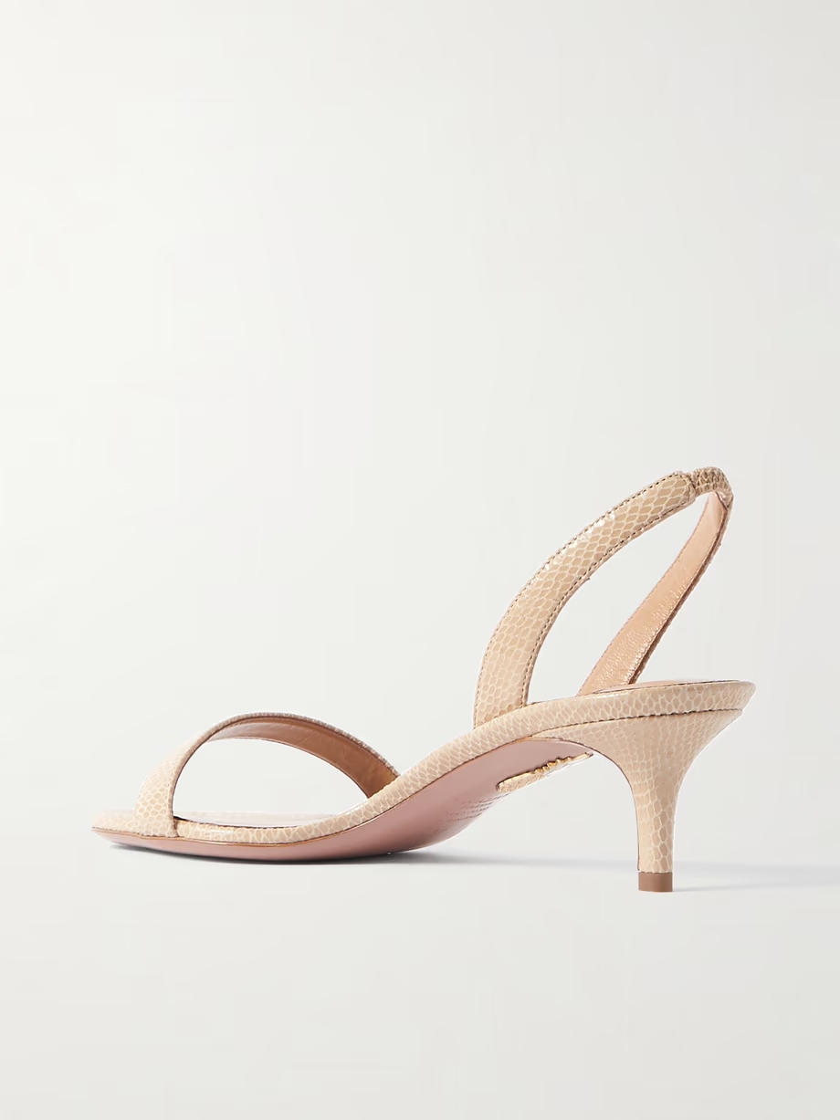 So Nude 50 snake-effect leather slingback sandals So Nude 50 snake-effect leather slingback sandals