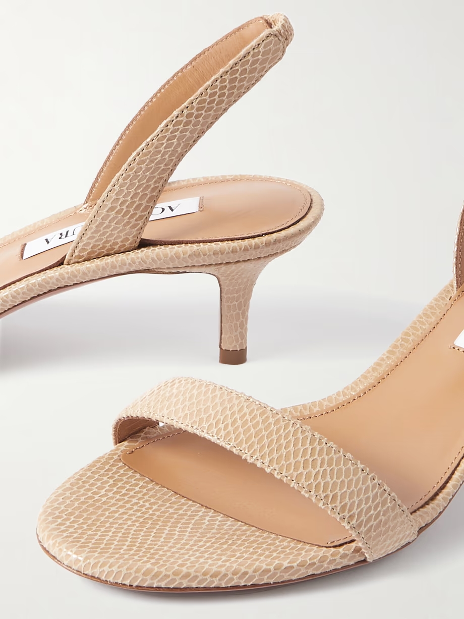 So Nude 50 snake-effect leather slingback sandals So Nude 50 snake-effect leather slingback sandals