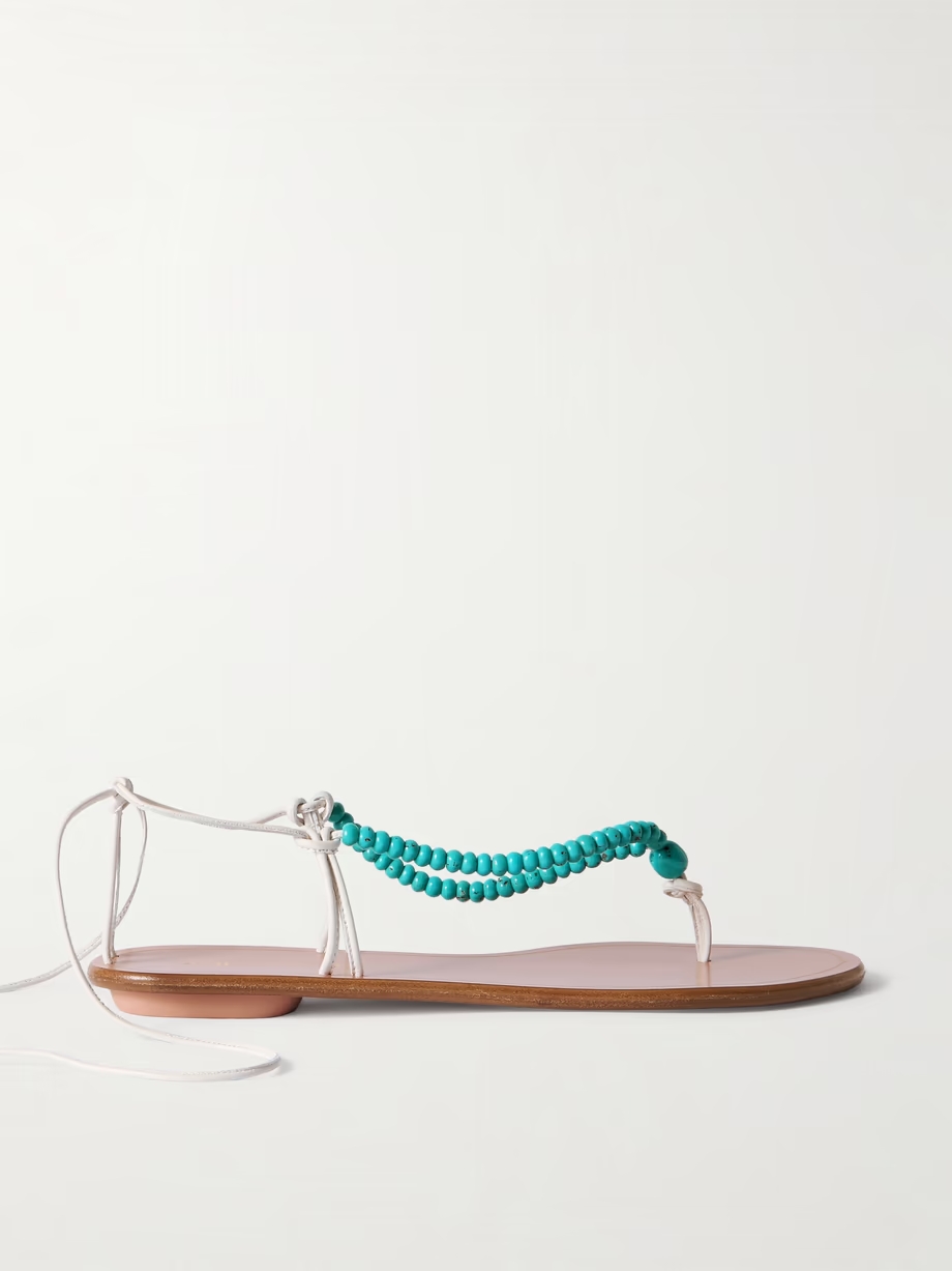 Amalfi beaded leather sandals Amalfi beaded leather sandals
