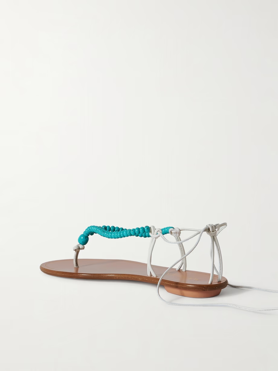 Amalfi beaded leather sandals Amalfi beaded leather sandals
