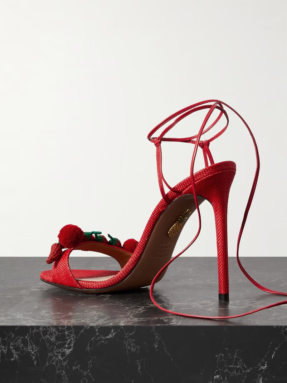 Chilli 105 embellished raffia and leather sandals Chilli 105 embellished raffia and leather sandals