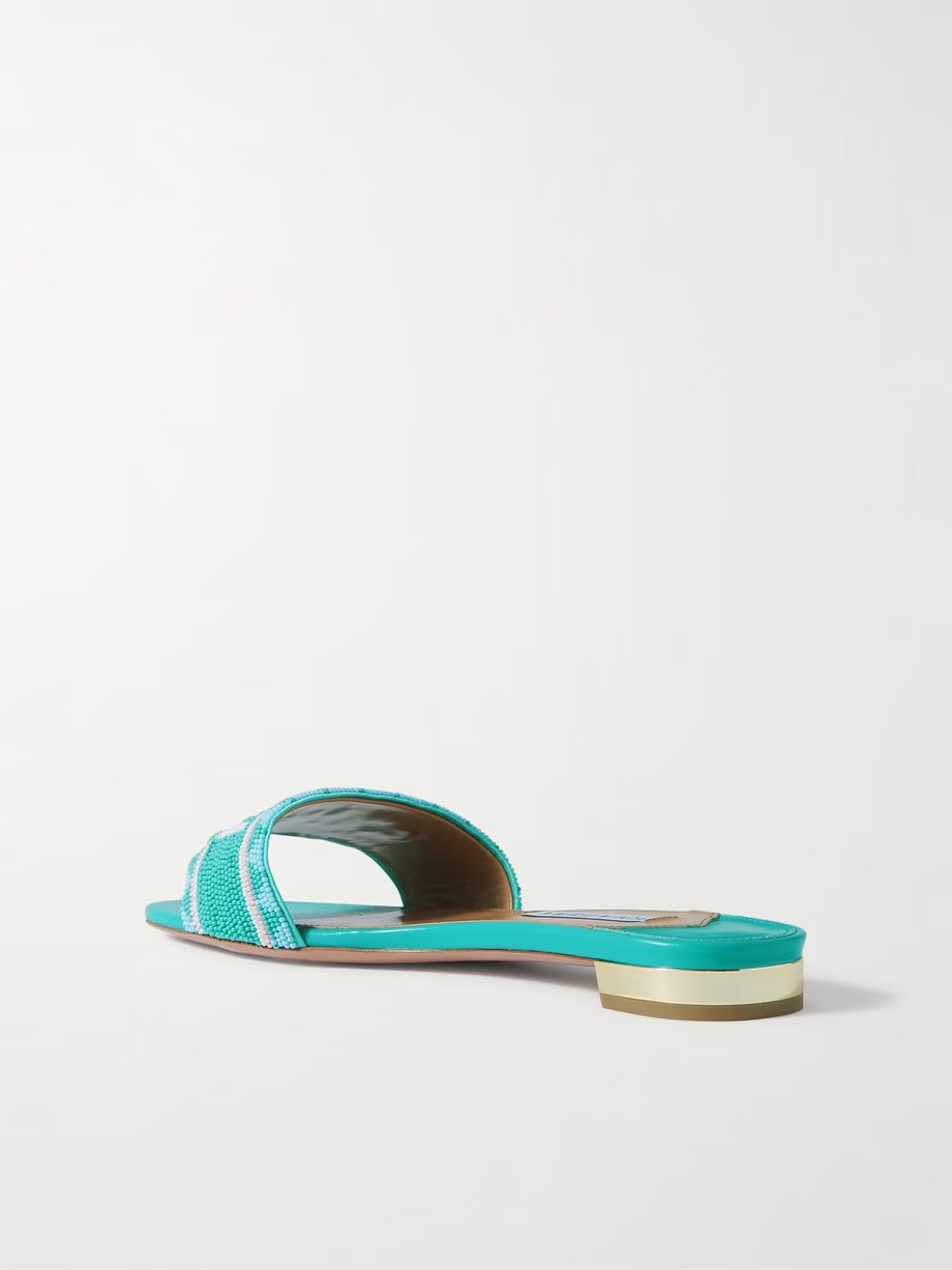 Capri beaded leather slides Capri beaded leather slides