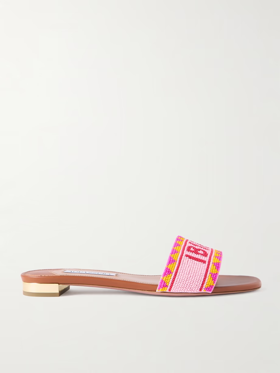 Ibiza beaded leather slides Ibiza beaded leather slides