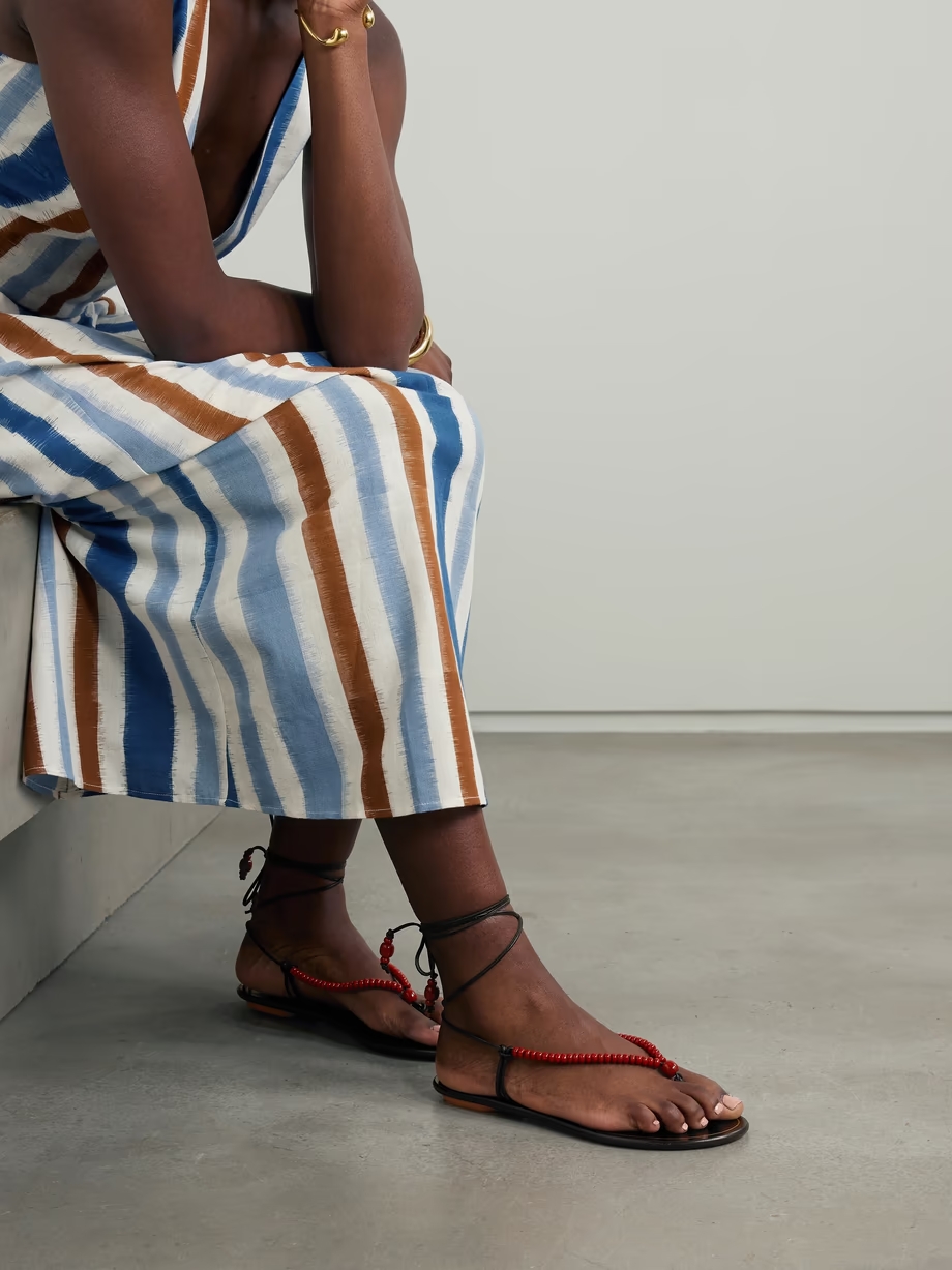 Amalfi embellished leather sandals Amalfi embellished leather sandals