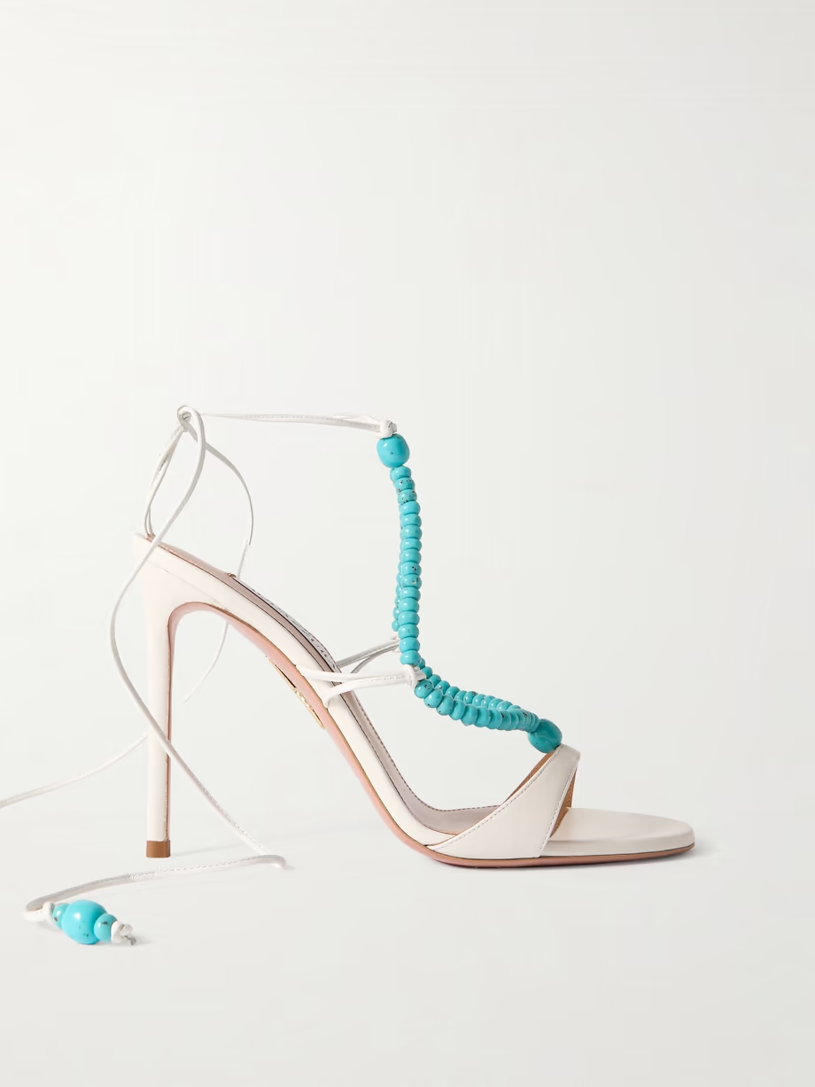 Amalfi 105 beaded leather sandals Amalfi 105 beaded leather sandals