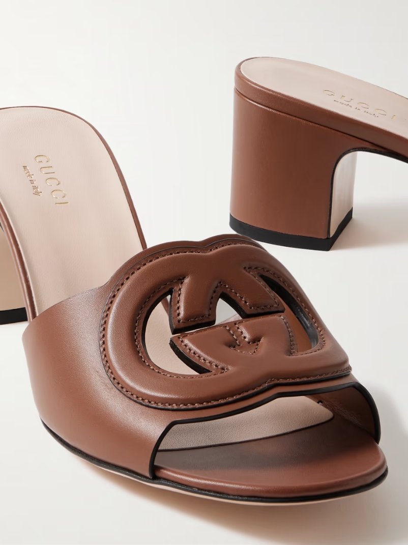 Cutout leather mules Cutout leather mules