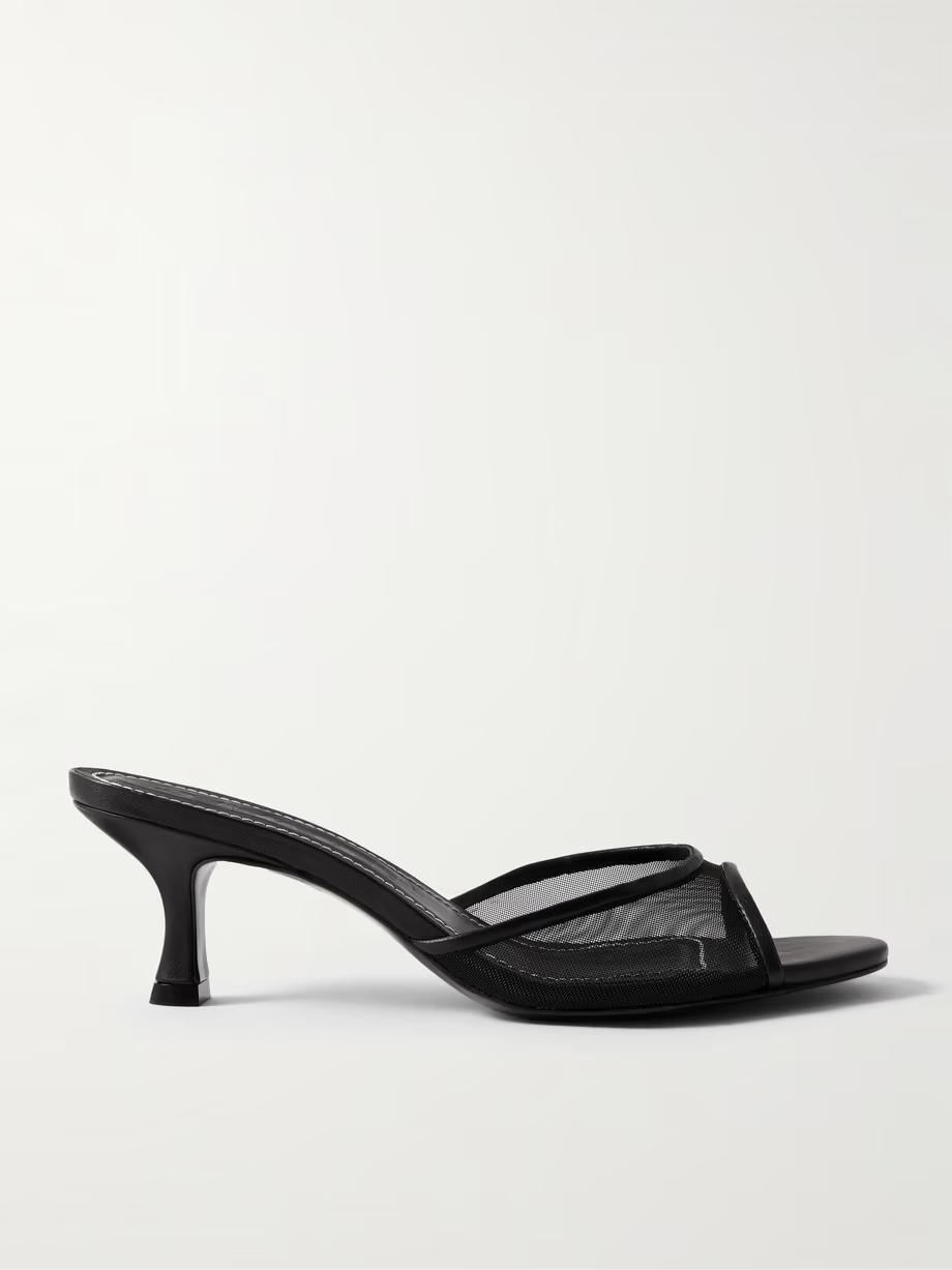 Brigitte leather and mesh mules Brigitte leather and mesh mules