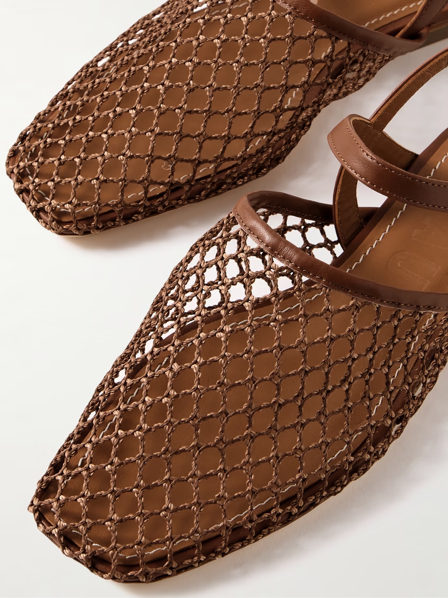 Rete crocheted and leather sandals Rete crocheted and leather sandals