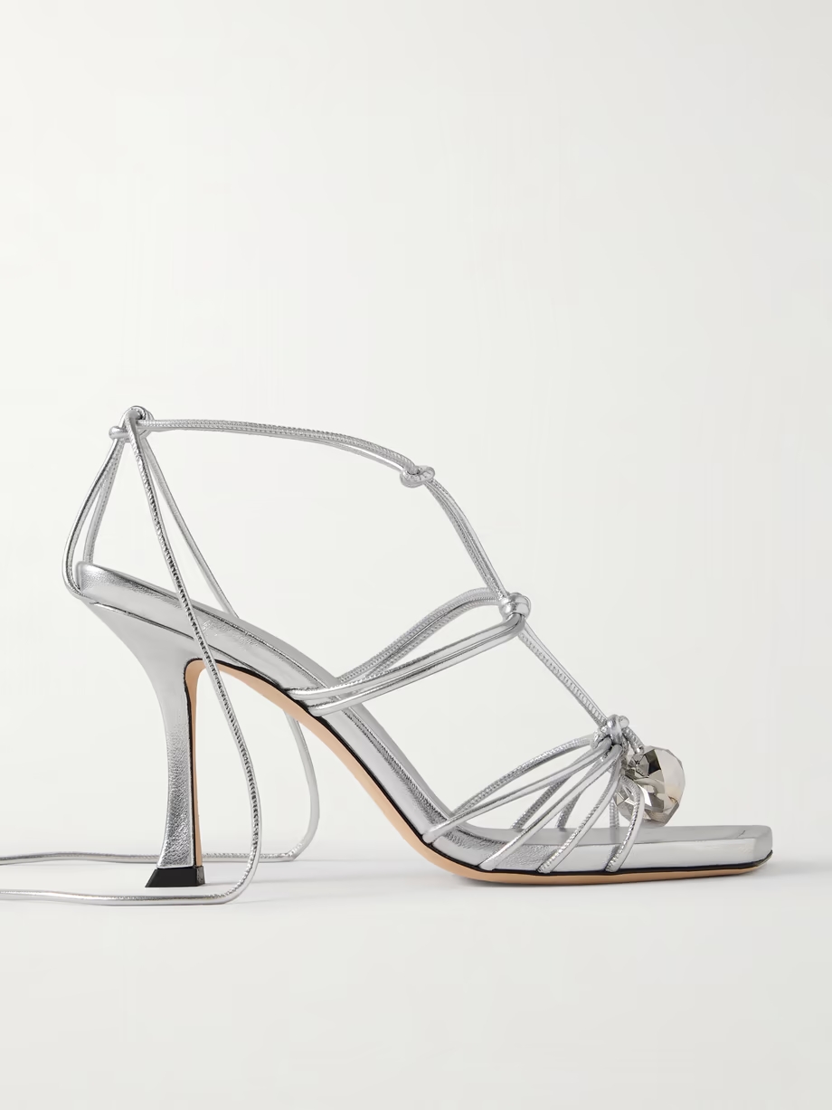 Jemma 90 embellished metallic leather sandals Jemma 90 embellished metallic leather sandals