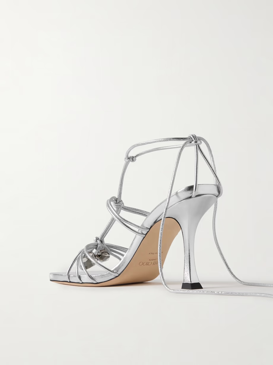 Jemma 90 embellished metallic leather sandals Jemma 90 embellished metallic leather sandals