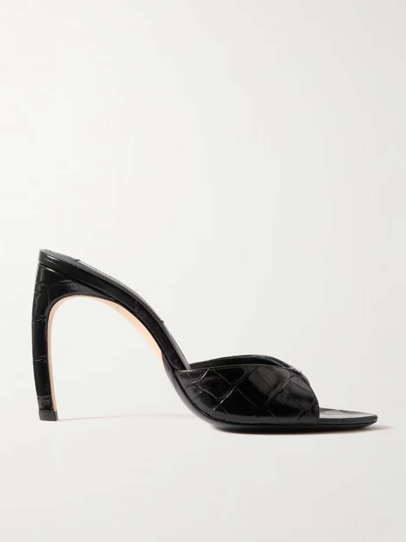 Croc-effect leather sandals Croc-effect leather sandals