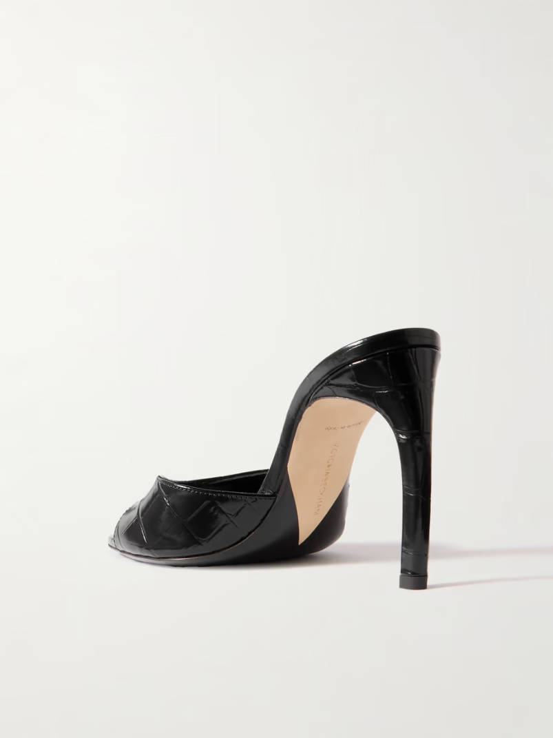 Croc-effect leather sandals Croc-effect leather sandals