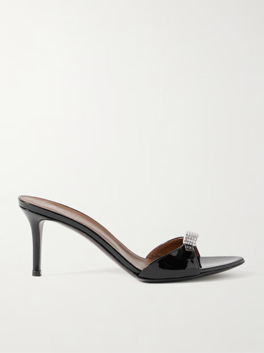 Clandestino embellished patent-leather mules Clandestino embellished patent-leather mules