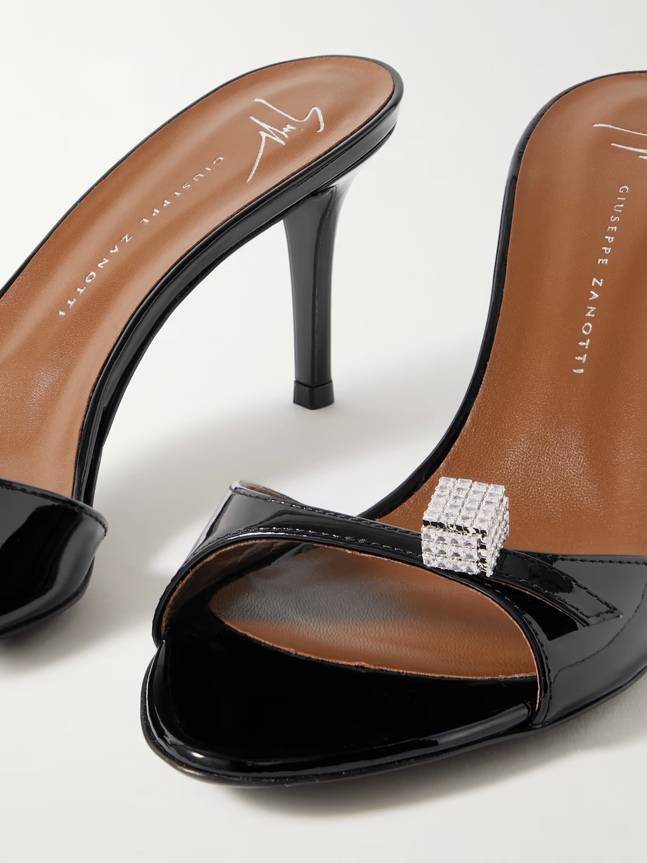 Clandestino embellished patent-leather mules Clandestino embellished patent-leather mules