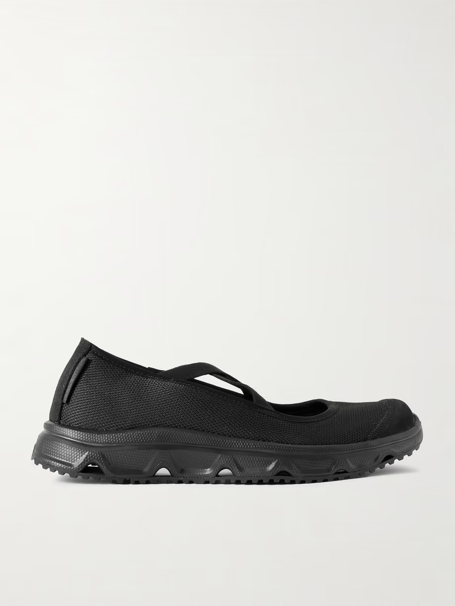 + Sandy Liang RX MJ suede-trimmed mesh sandals + Sandy Liang RX MJ suede-trimmed mesh sandals