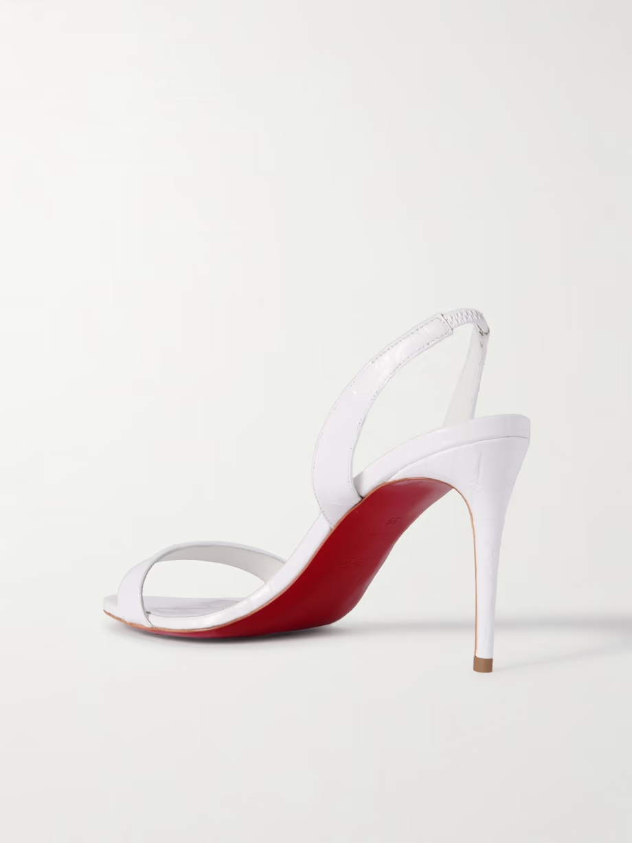 O Marylin 85 croc-effect patent-leather slingback sandals O Marylin 85 croc-effect patent-leather slingback sandals