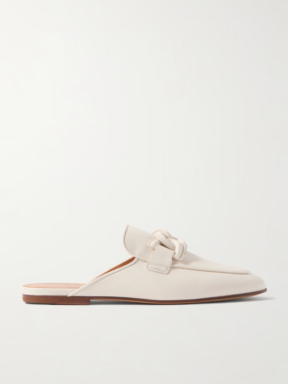 Embellished leather slippers Embellished leather slippers