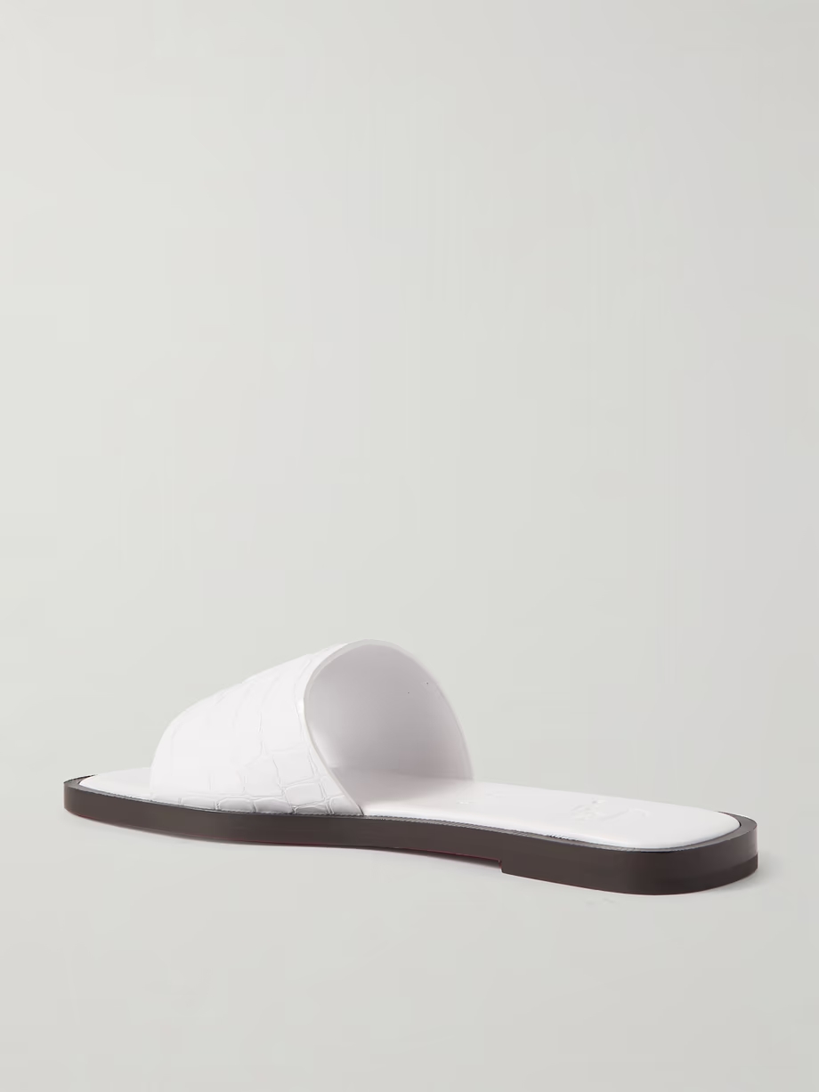 CL croc-effect patent-leather slides CL croc-effect patent-leather slides