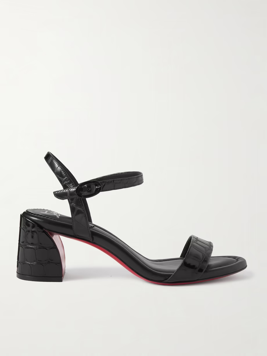 Miss Jane 55 croc-effect patent-leather sandals Miss Jane 55 croc-effect patent-leather sandals