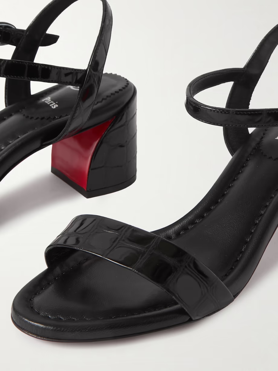 Miss Jane 55 croc-effect patent-leather sandals Miss Jane 55 croc-effect patent-leather sandals