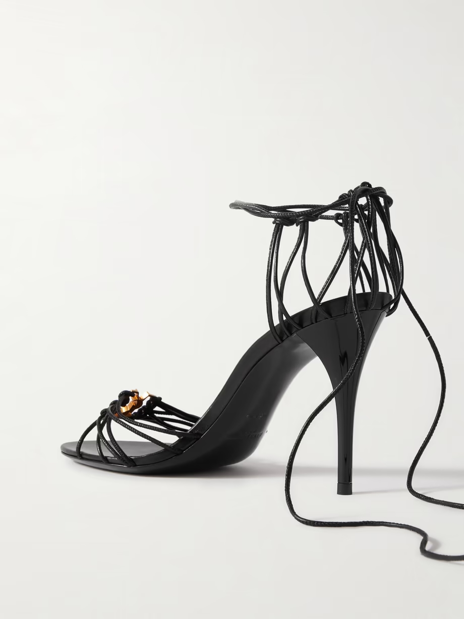 Babylone embellished knotted leather sandals Babylone embellished knotted leather sandals
