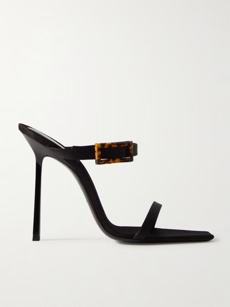 Oud buckled satin mules Oud buckled satin mules