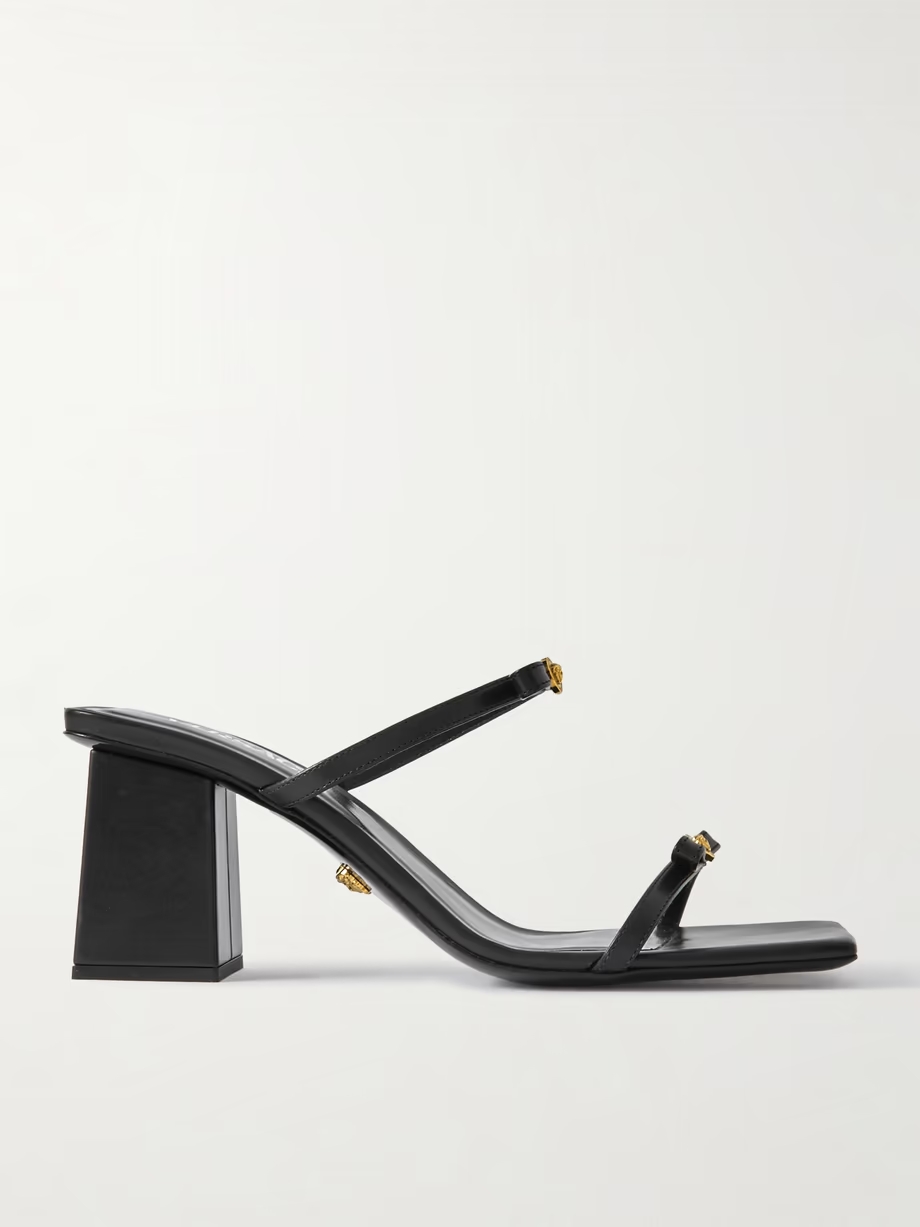 Bow-embellished leather sandals Bow-embellished leather sandals