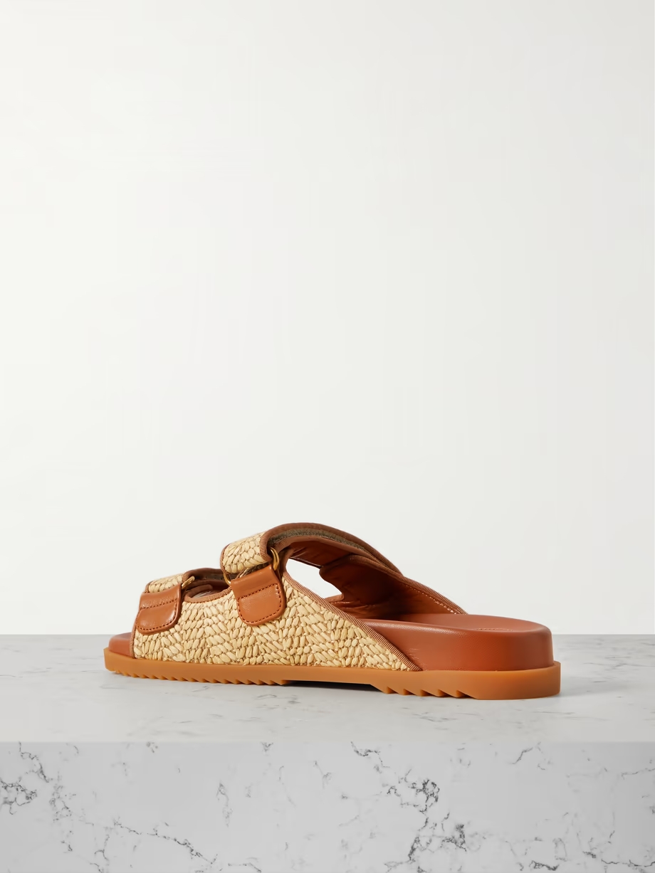 Moritz grosgrain-trimmed raffia sandals Moritz grosgrain-trimmed raffia sandals