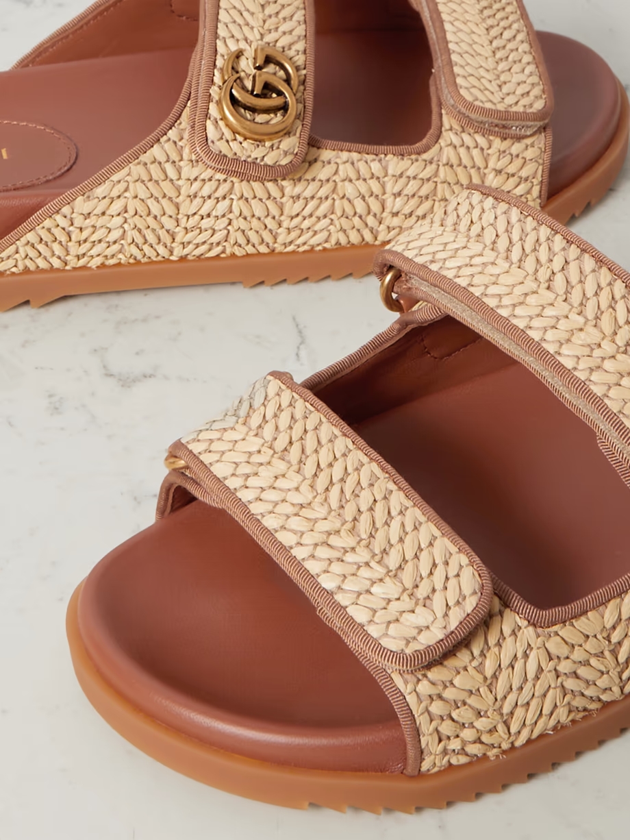 Moritz grosgrain-trimmed raffia sandals Moritz grosgrain-trimmed raffia sandals