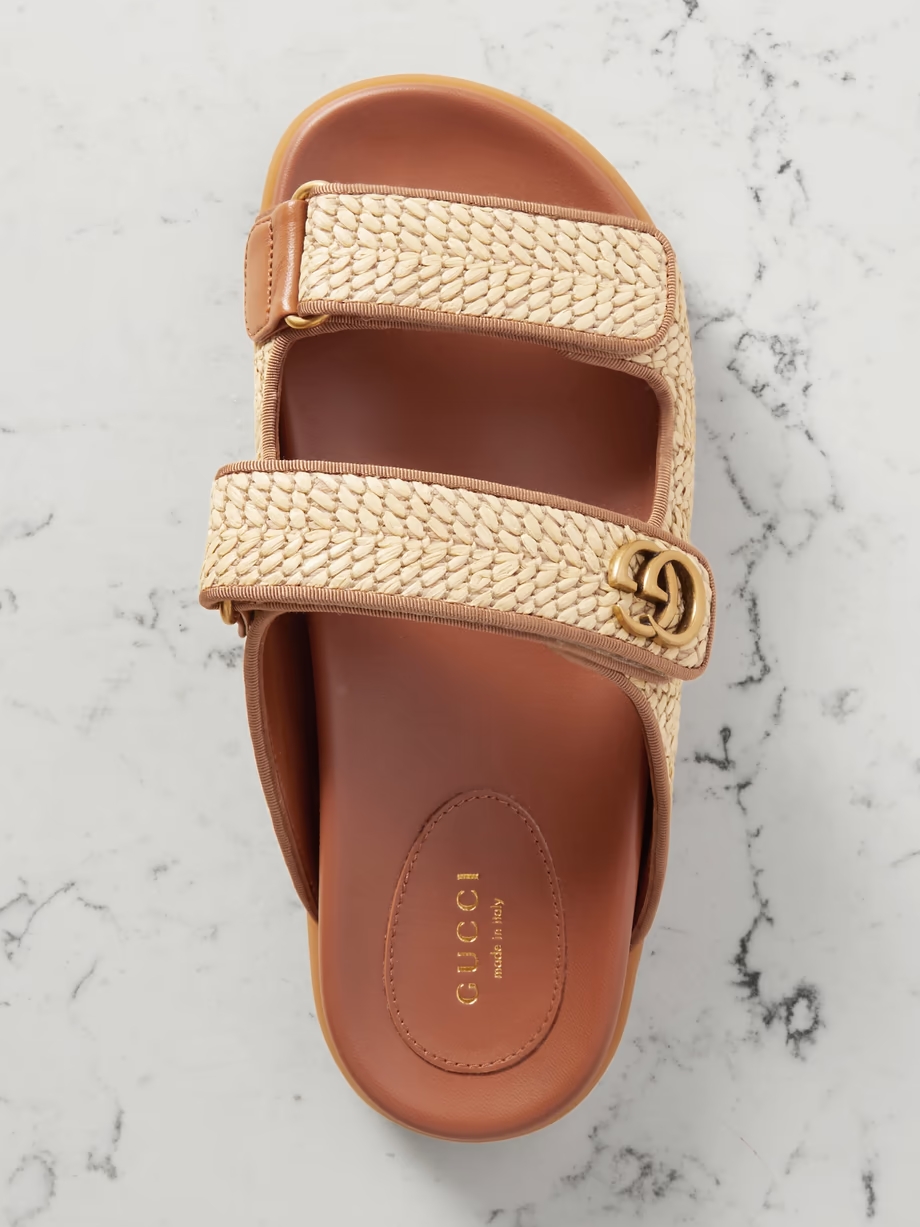 Moritz grosgrain-trimmed raffia sandals Moritz grosgrain-trimmed raffia sandals