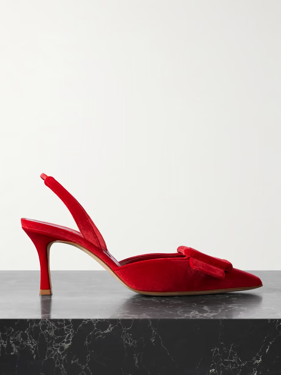 Maysli 70 buckled velvet slingback pumps Maysli 70 buckled velvet slingback pumps
