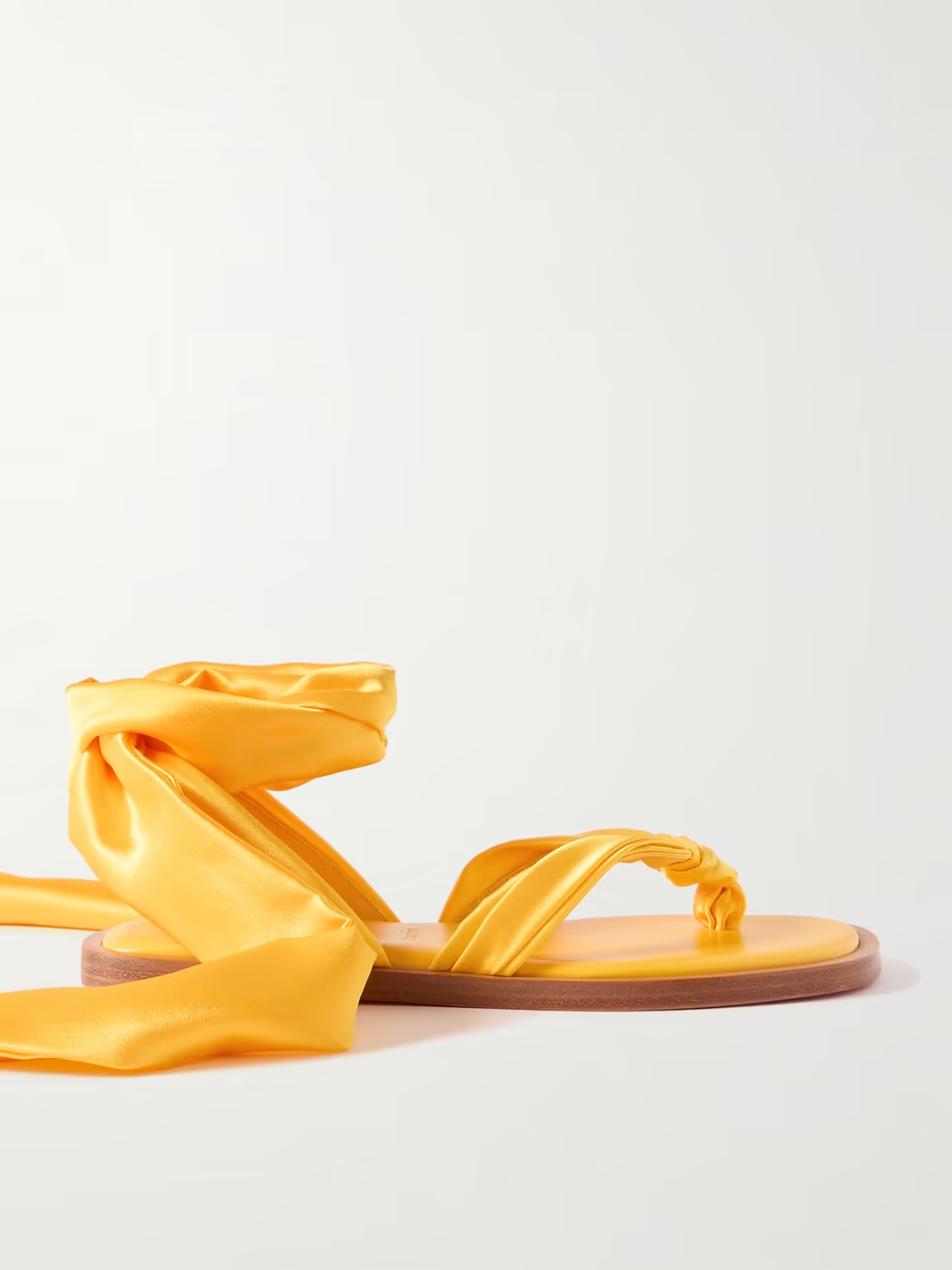 Nilo du Desert tie-detailed satin-crepe sandals Nilo du Desert tie-detailed satin-crepe sandals