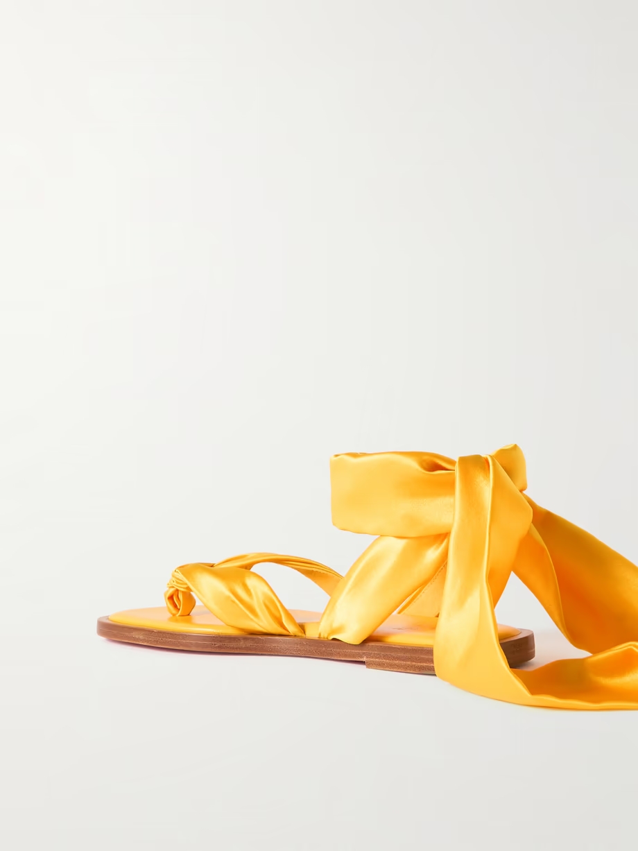 Nilo du Desert tie-detailed satin-crepe sandals Nilo du Desert tie-detailed satin-crepe sandals