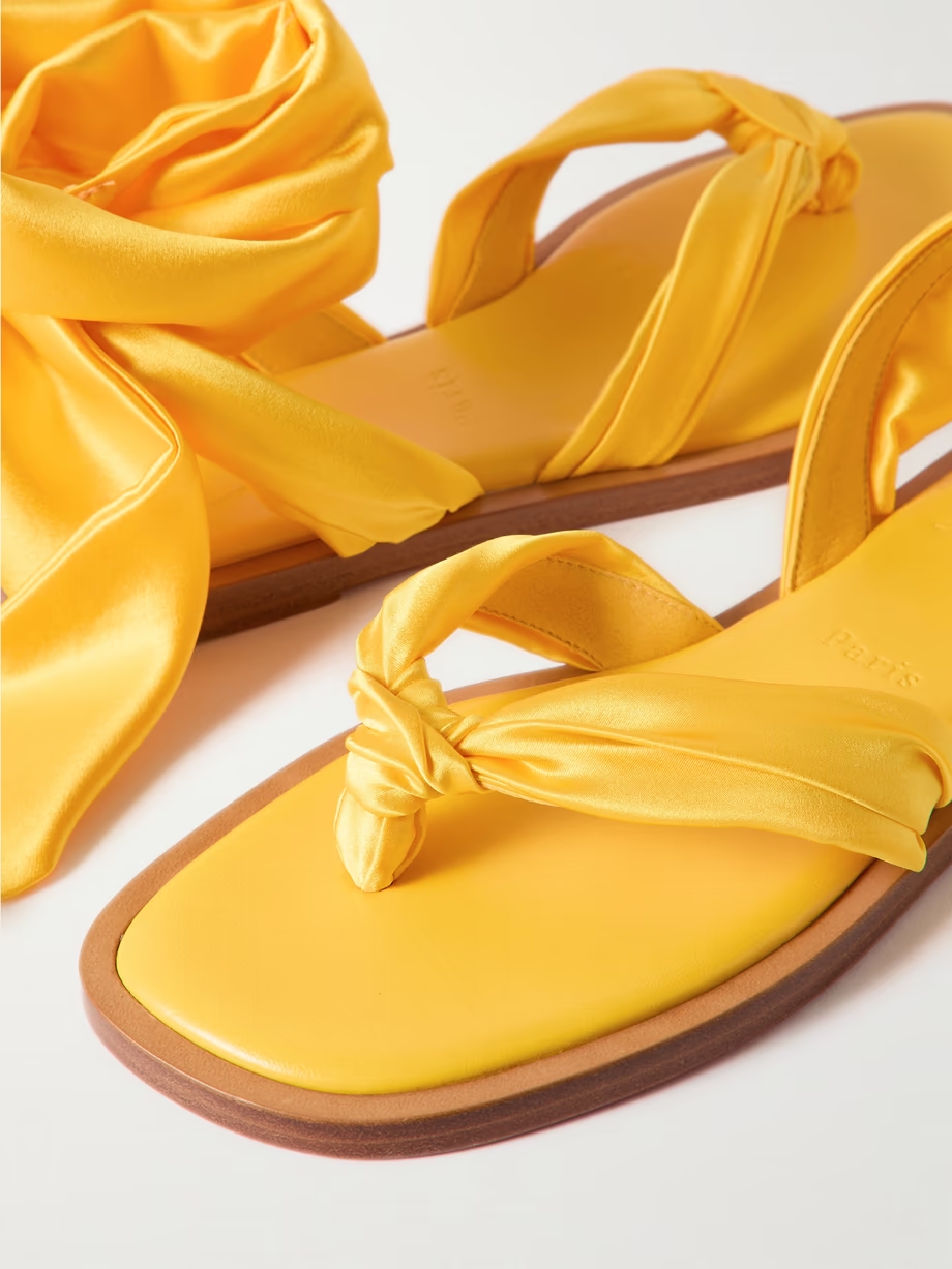 Nilo du Desert tie-detailed satin-crepe sandals Nilo du Desert tie-detailed satin-crepe sandals