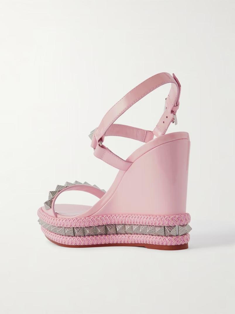 Pyraclou 110 studded leather wedge sandals Pyraclou 110 studded leather wedge sandals