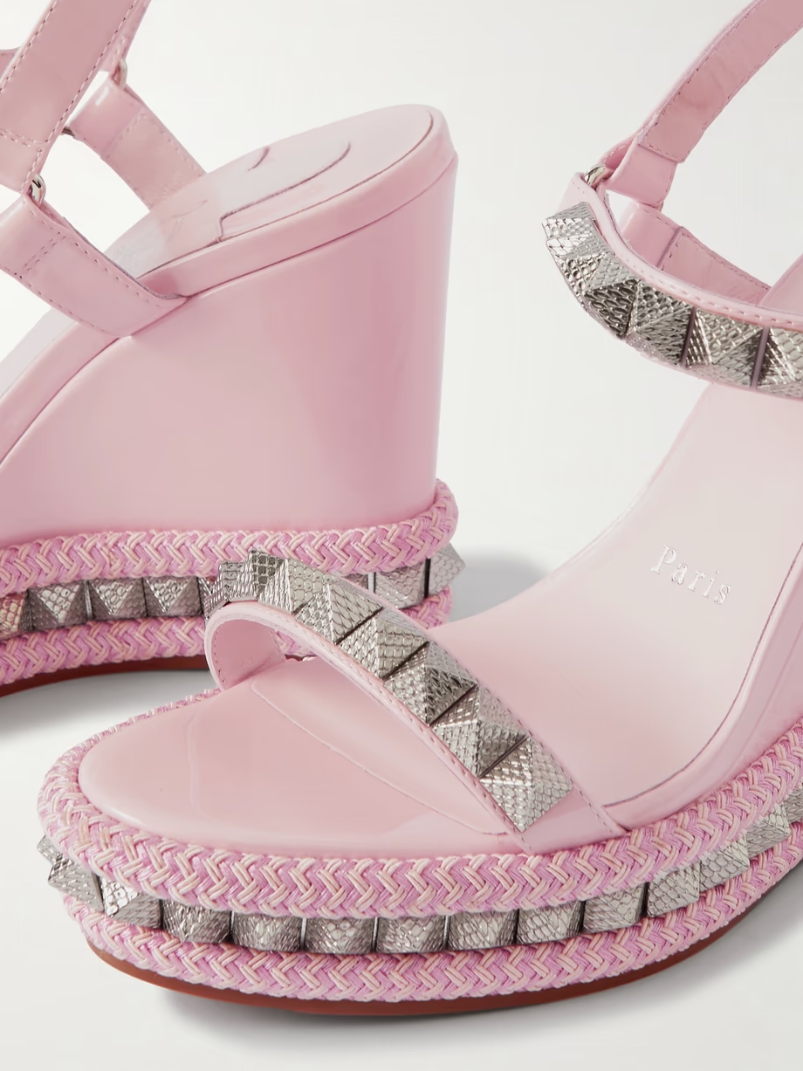 Pyraclou 110 studded leather wedge sandals Pyraclou 110 studded leather wedge sandals