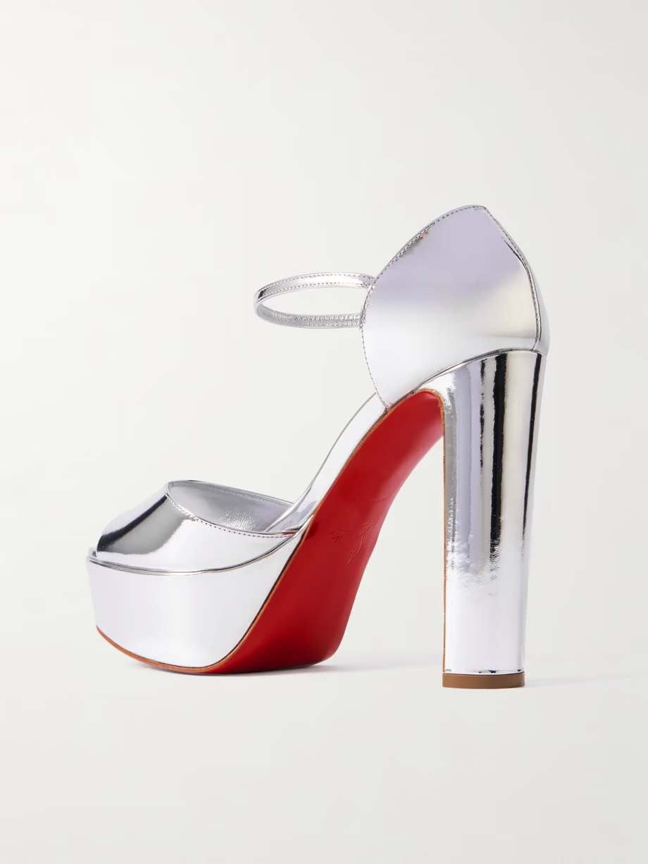 Sandaloo 130 mirrored-leather platform sandals Sandaloo 130 mirrored-leather platform sandals