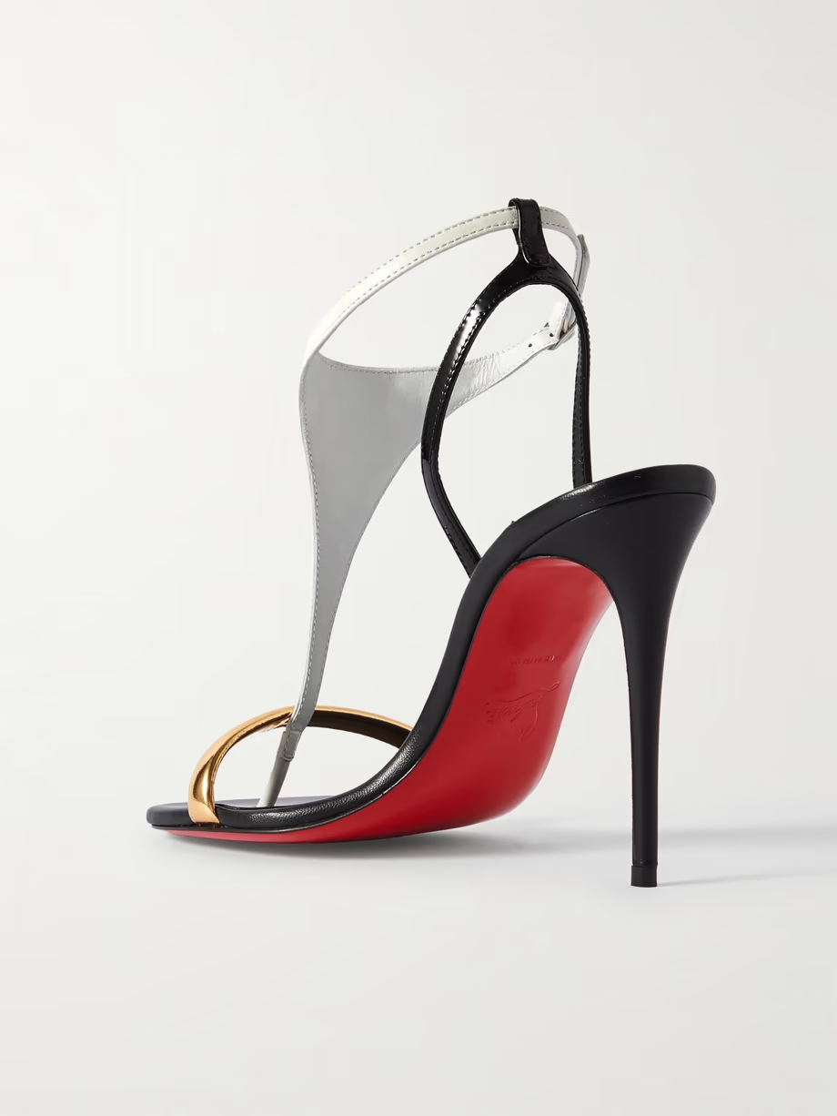 Athina 100 patent, metallic and smooth leather sandals Athina 100 patent, metallic and smooth leather sandals