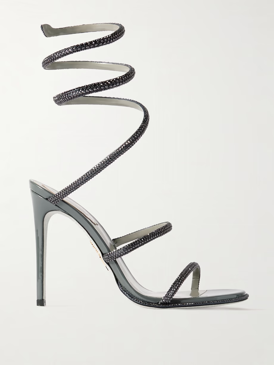 Cleo crystal-embellished satin sandals Cleo crystal-embellished satin sandals