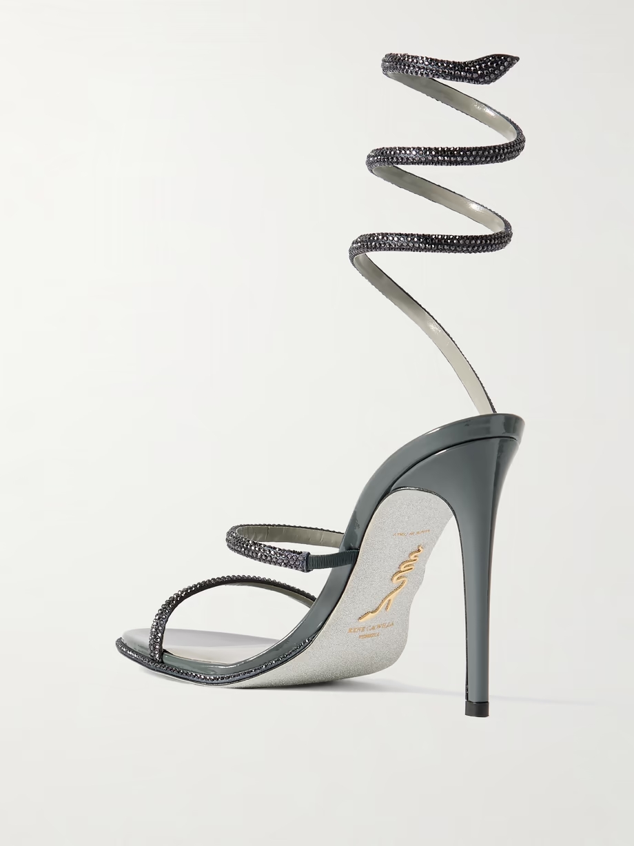 Cleo crystal-embellished satin sandals Cleo crystal-embellished satin sandals