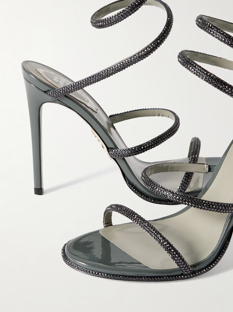 Cleo crystal-embellished satin sandals Cleo crystal-embellished satin sandals