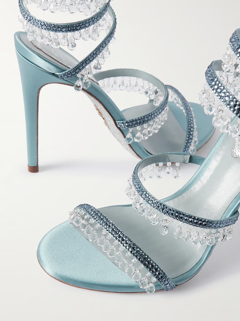 Chandelier crystal-embellished satin sandals Chandelier crystal-embellished satin sandals