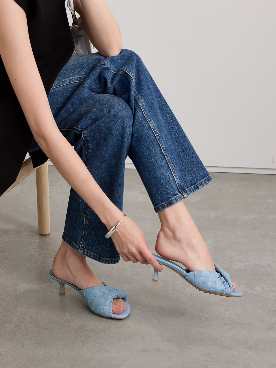 Blink twisted intrecciato leather mules Blink twisted intrecciato leather mules
