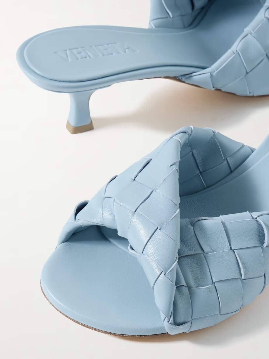 Blink twisted intrecciato leather mules Blink twisted intrecciato leather mules