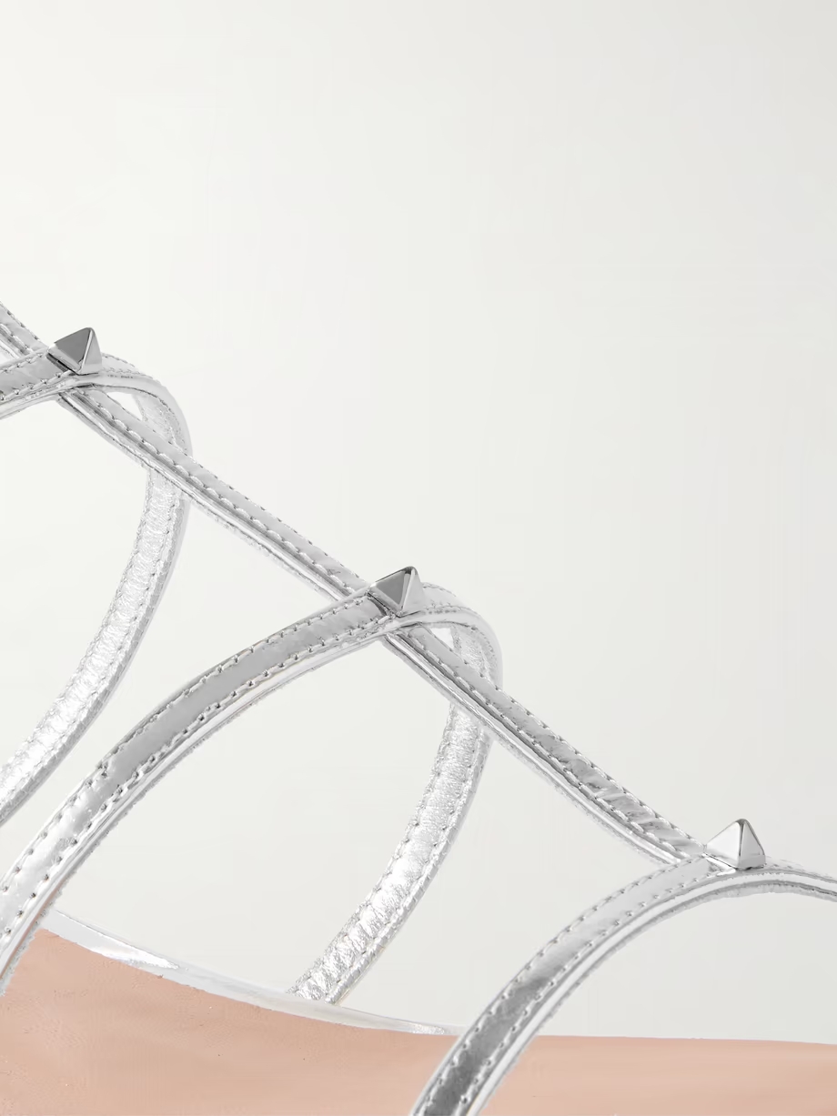 Rockstud Wispy 20 embellished mirrored-leather sandals Rockstud Wispy 20 embellished mirrored-leather sandals