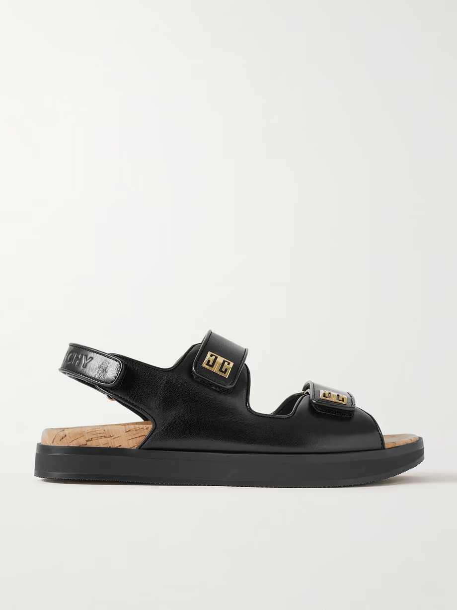 4G logo-embellished leather sandals 4G logo-embellished leather sandals