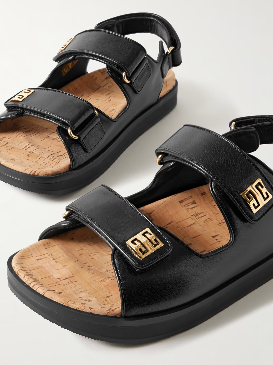 4G logo-embellished leather sandals 4G logo-embellished leather sandals
